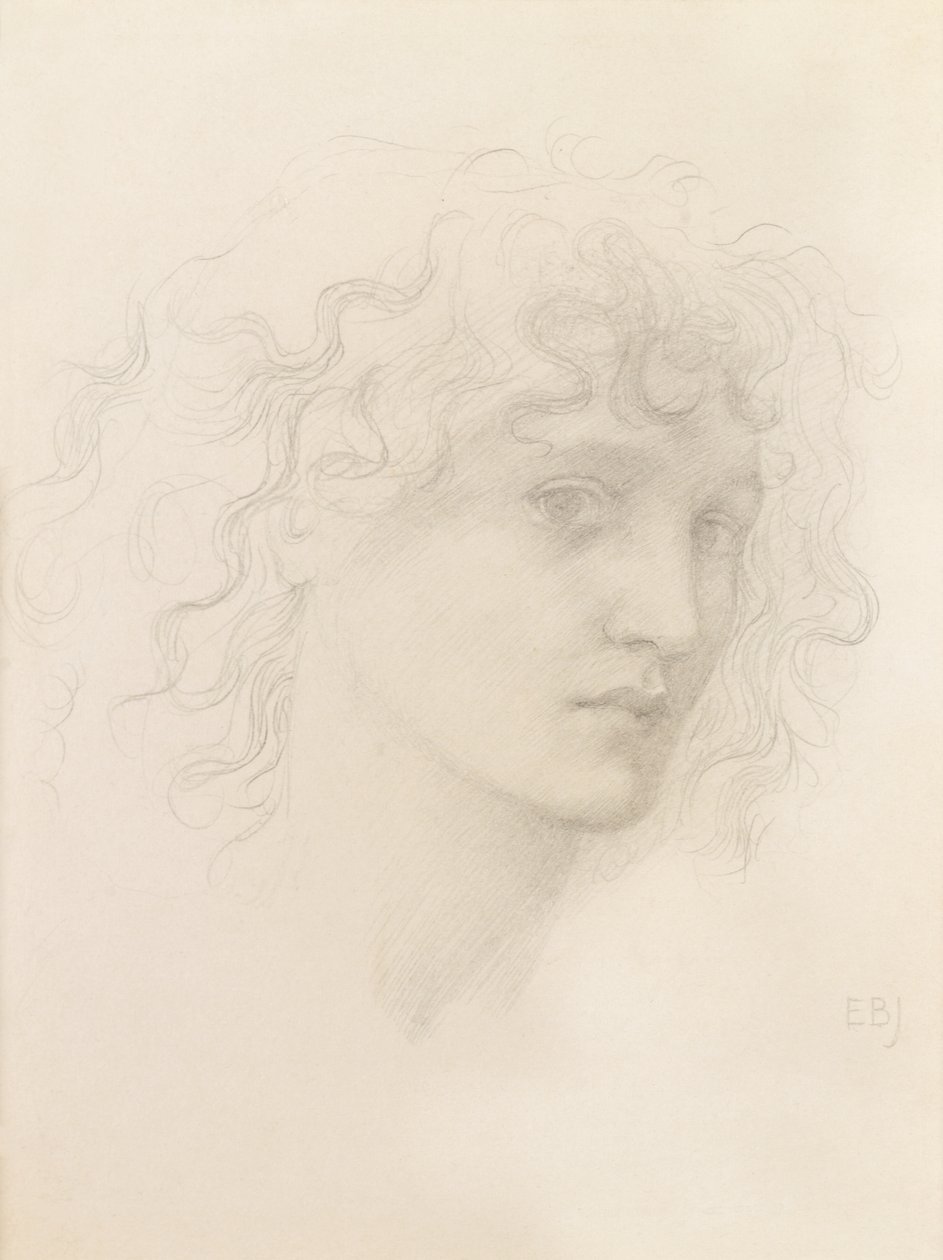 Chefe de May Morris (lápis) de Edward Burne Jones