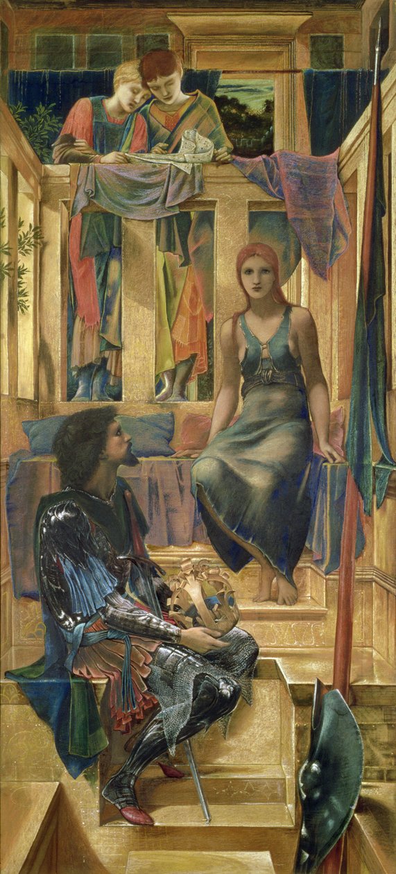 Rei Cophetua e a Mendiga Empregada - Estudo de Cartum, 1883 de Edward Burne Jones