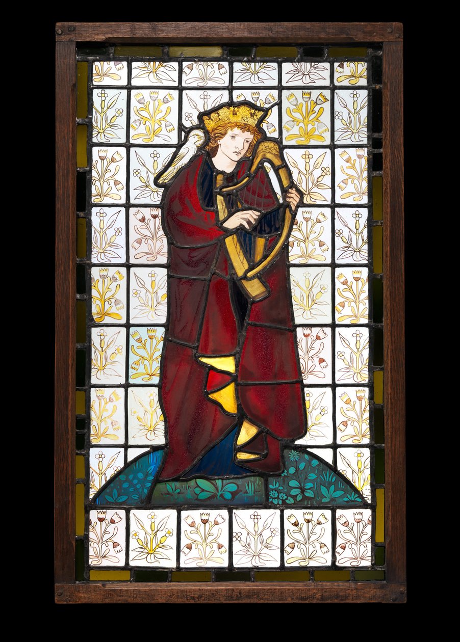 Rei Davi, o Poeta, 1863 (vitral) de Edward Burne Jones