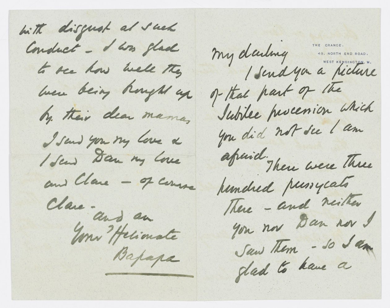 Carta para a neta do artista, Angela Thirkell (lápis sobre papel) de Edward Burne Jones