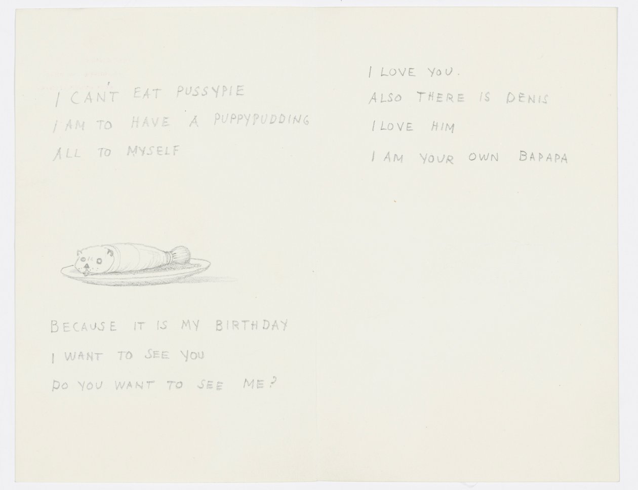 Carta para a neta do artista, Angela Thirkell (lápis sobre papel) de Edward Burne Jones