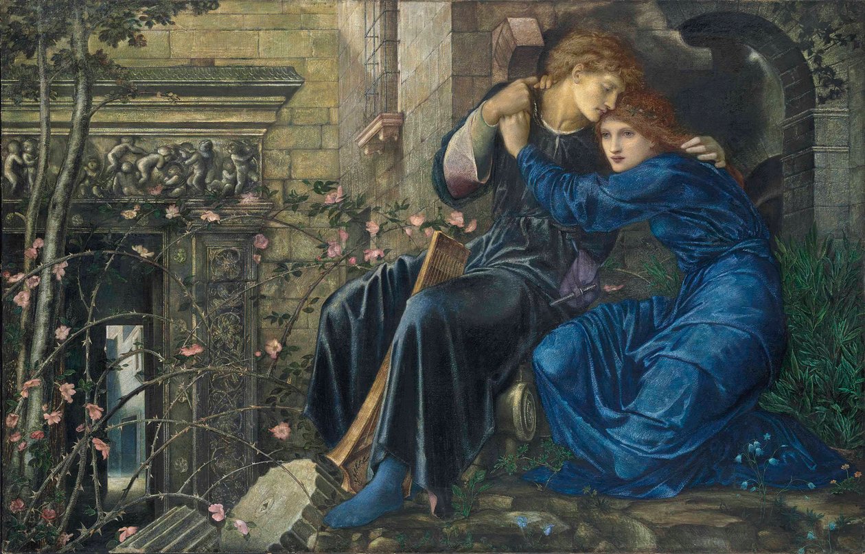 Amor entre as ruínas de Edward Burne Jones