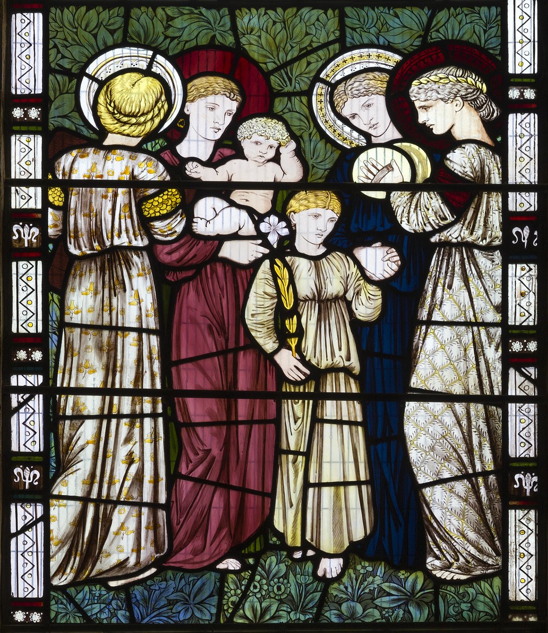 Mães e Filhos, 1865 (vitrais) de Edward Burne Jones