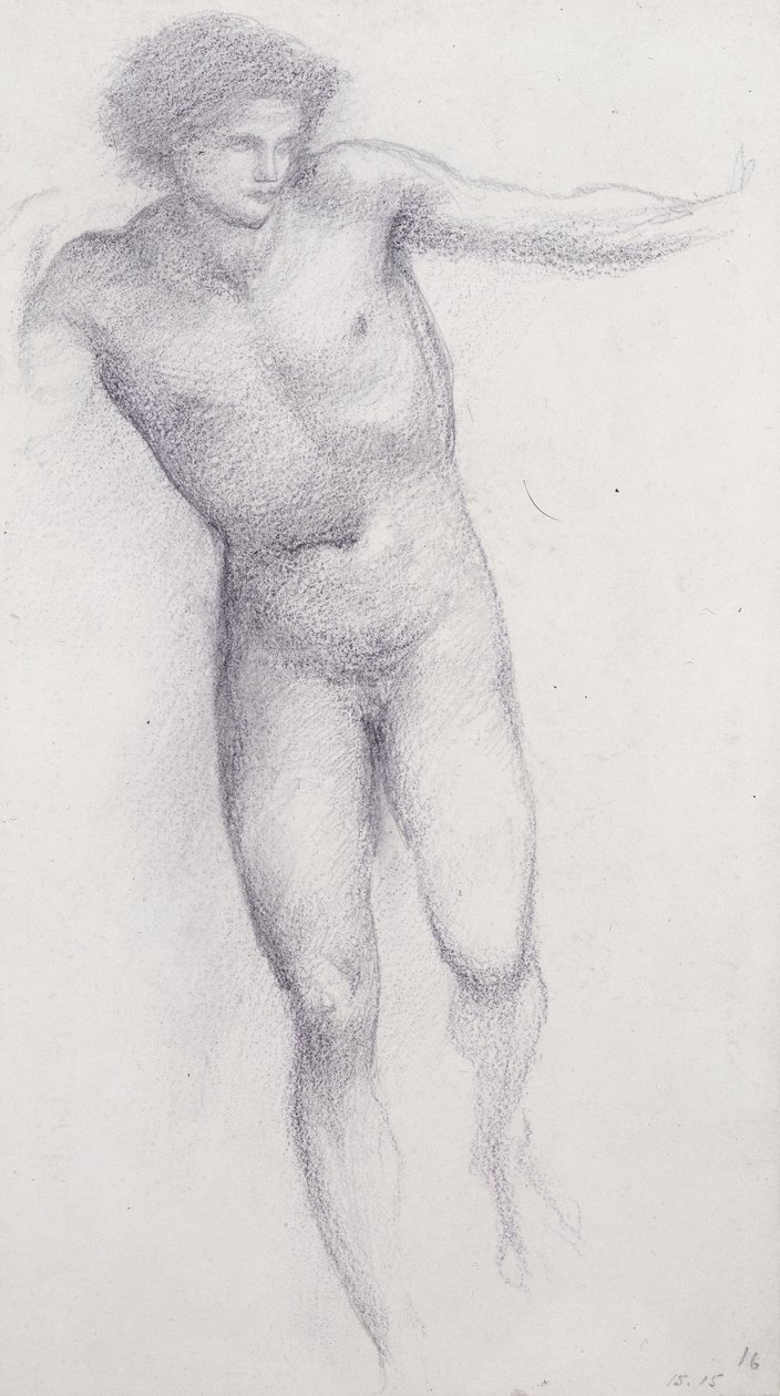 Perseu - Rock of Doom (giz no papel) de Edward Burne Jones