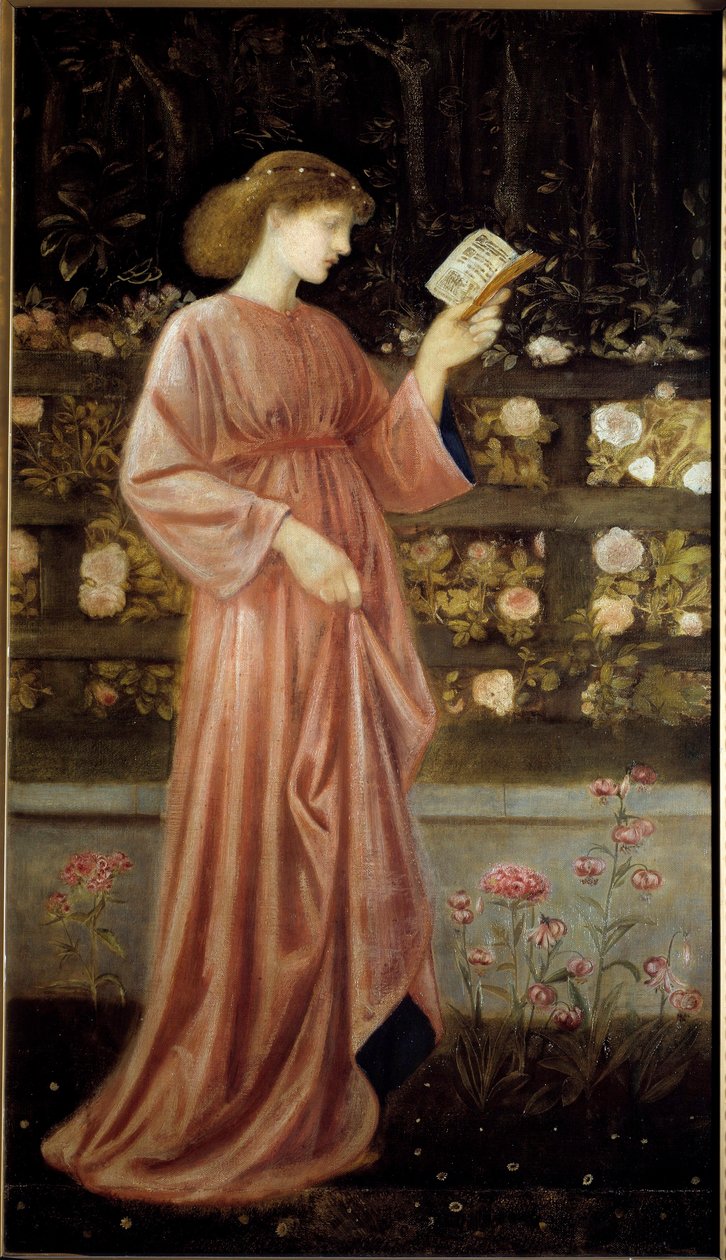 Representação da Princesa Sabra, filha do Rei Ilustração da Princesa de São Jorge e do Dragão. Pintura de Edward Burne Jones (1833-1898) 1865-1866 Sol. 1x0,6 m Paris, musee d