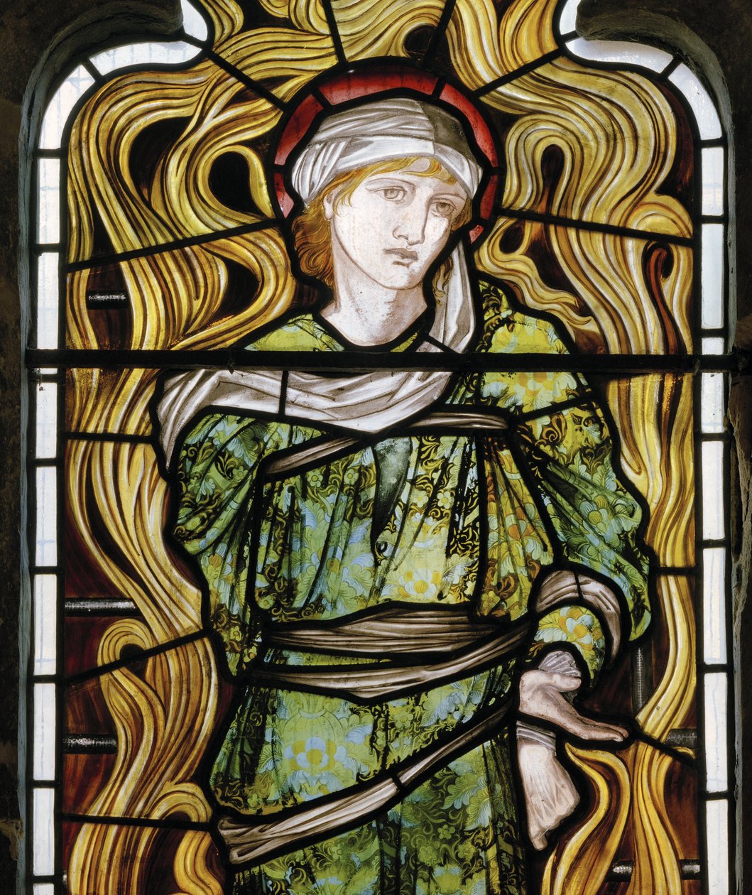 Sadraque, a fornalha ardente, janela ocidental, 1870 (vitral) de Edward Burne Jones
