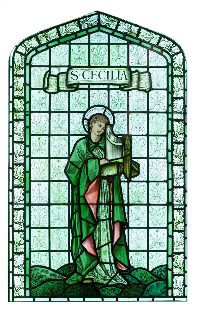 Santa Cecília, c.1897, Edward Burne Jones (vitrais, pinturas e chumbo) de Edward Coley Burne Jones
