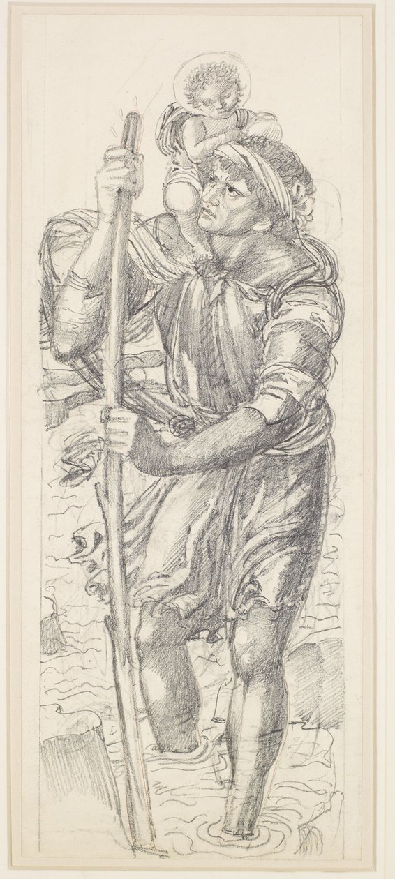 São Cristóvão e o Menino Cristo de Edward Coley Burne Jones
