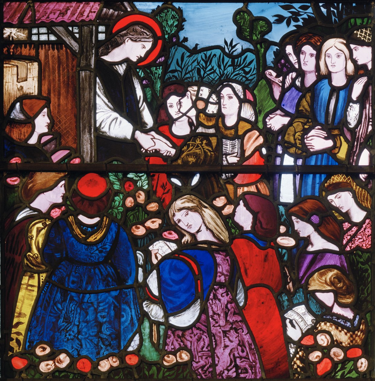 St Frideswide, detalhe, 1859 (vitral) de Edward Burne Jones