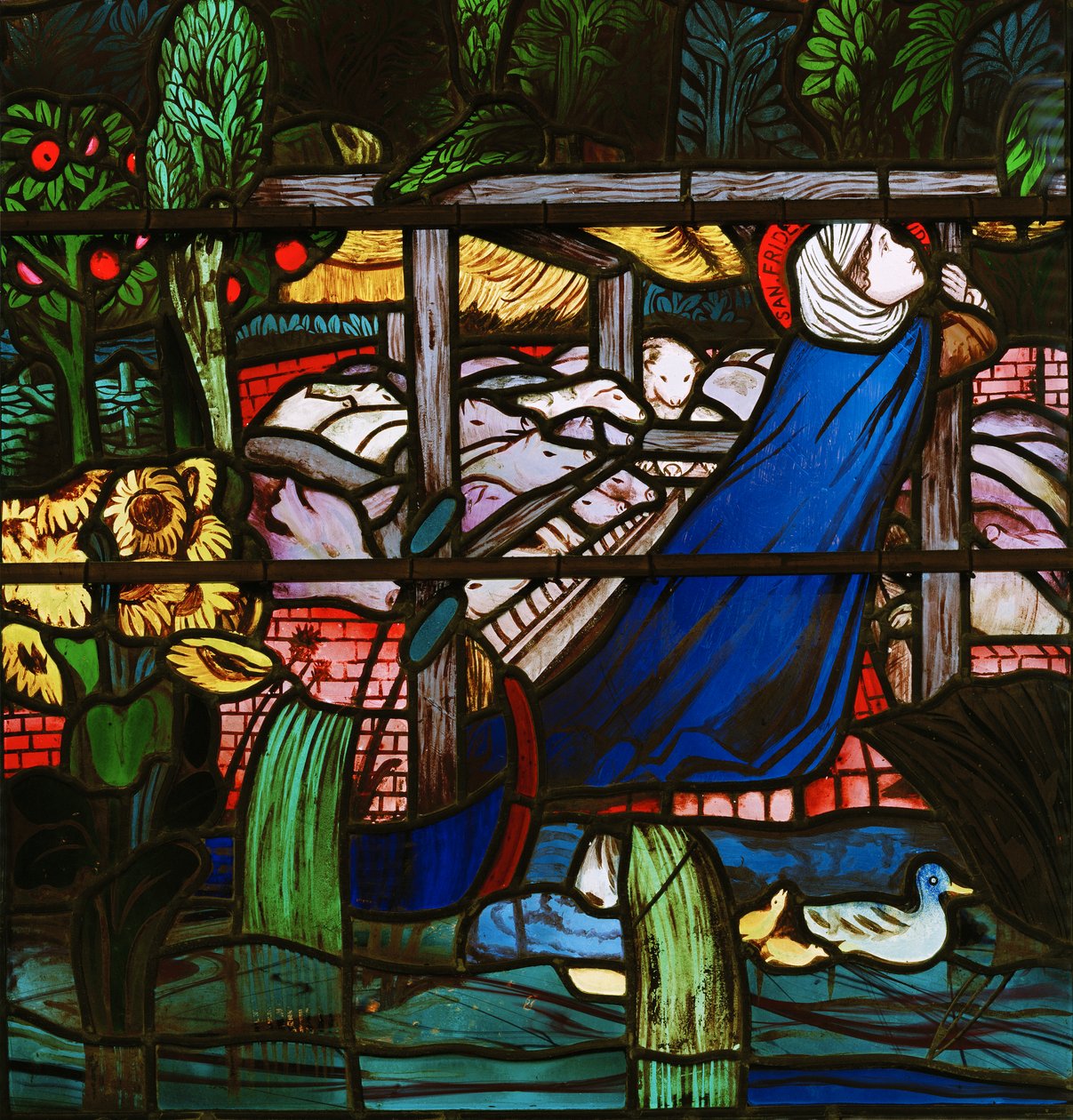 St Frideswide, detalhe, 1859 (vitral) de Edward Burne Jones