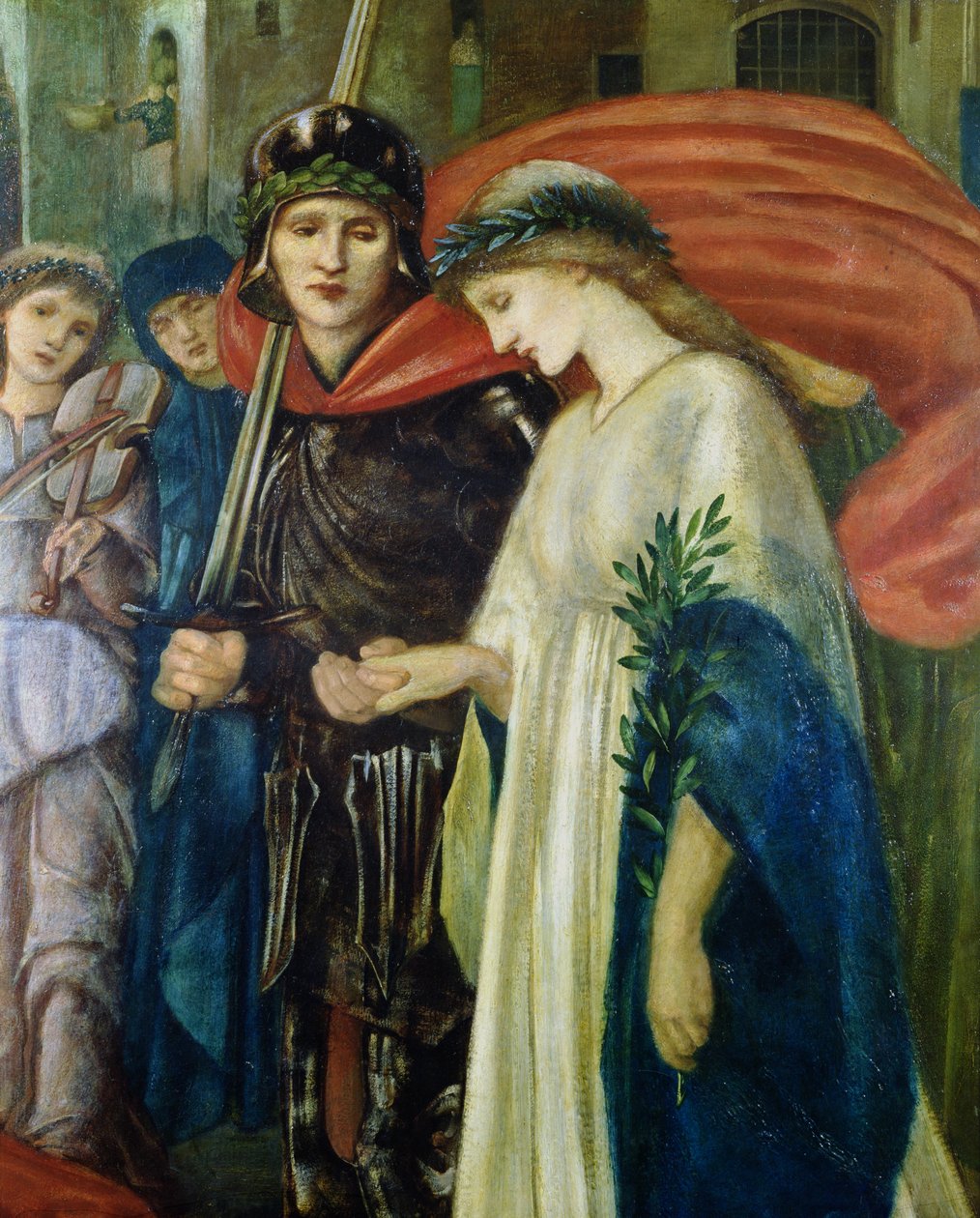 St. George e o Dragão: Nº 7 O Regresso, detalhe de São Jorge e a Princesa de Edward Burne Jones