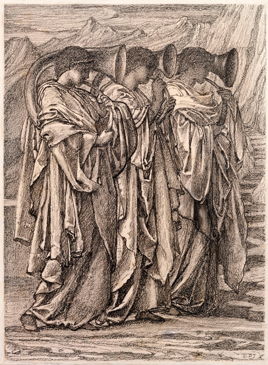 Estudo para "O desafio no deserto", c.1875 de Edward Burne Jones