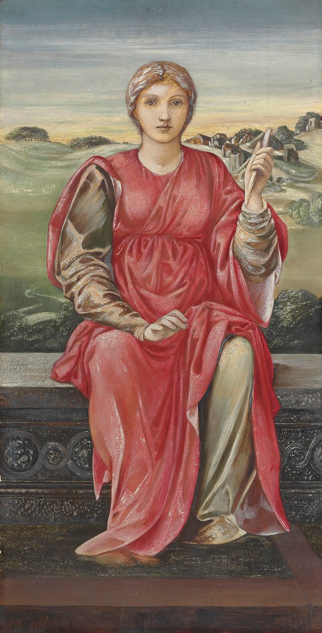 Estudo para &39;The Hours&39; (mídia mista em painel gesso) de Edward Burne Jones