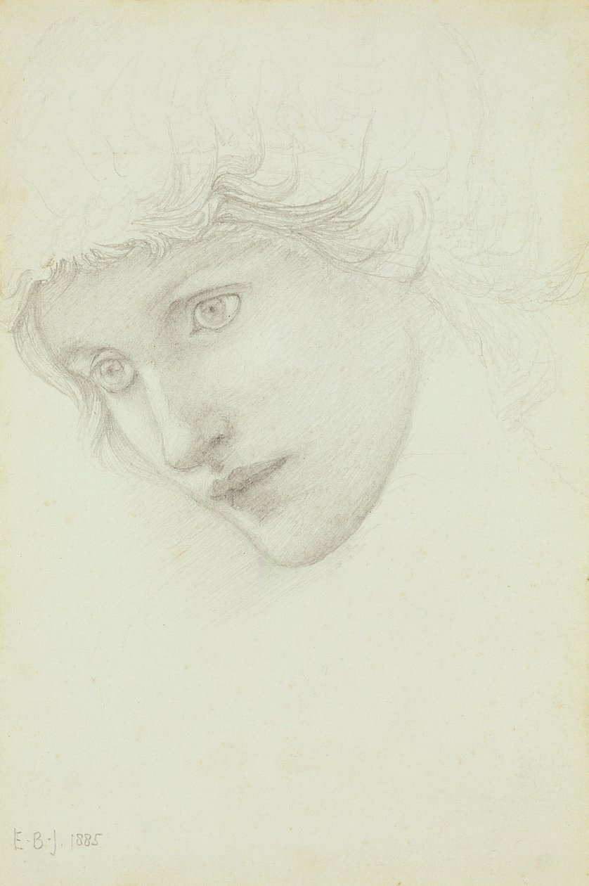 Estudo para a cabeça de uma sereia, 1885 de Edward Burne Jones