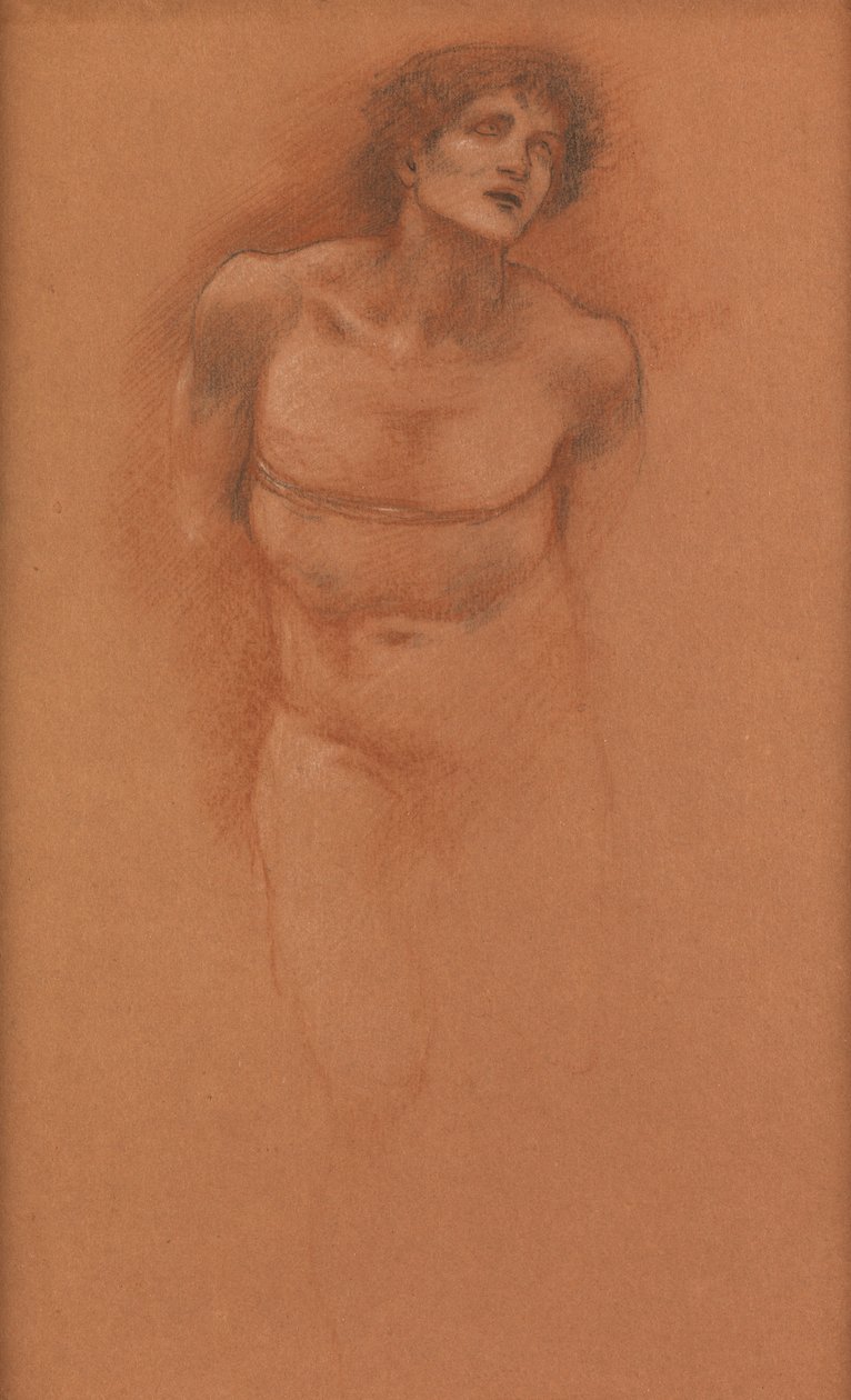 Estude para a figura do amor em "O carro do amor" de Edward Burne Jones