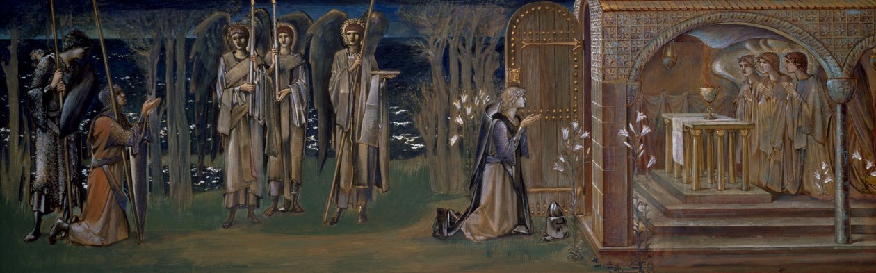 Estudo para a tapeçaria "A conquista do Santo Graal", c.1894 de Edward Burne Jones
