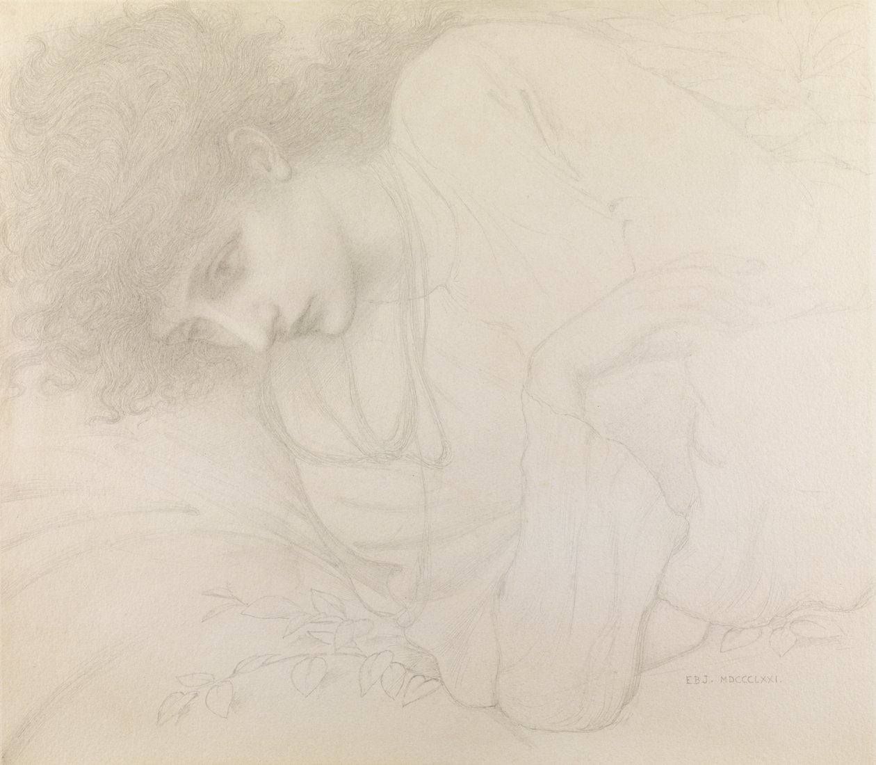 Estudo de Mary Cassavetti de Edward Burne Jones