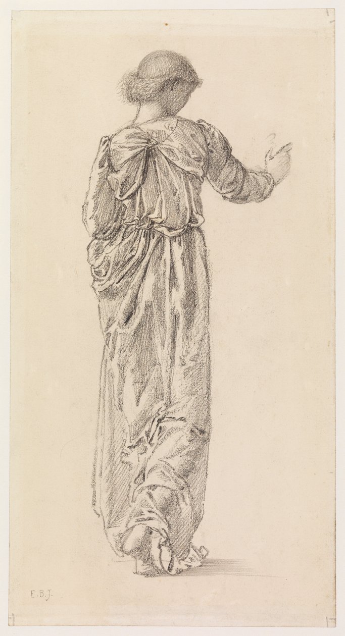 Estudo de uma figura feminina drapeada para "The Garland Weavers", 1866 de Edward Burne Jones