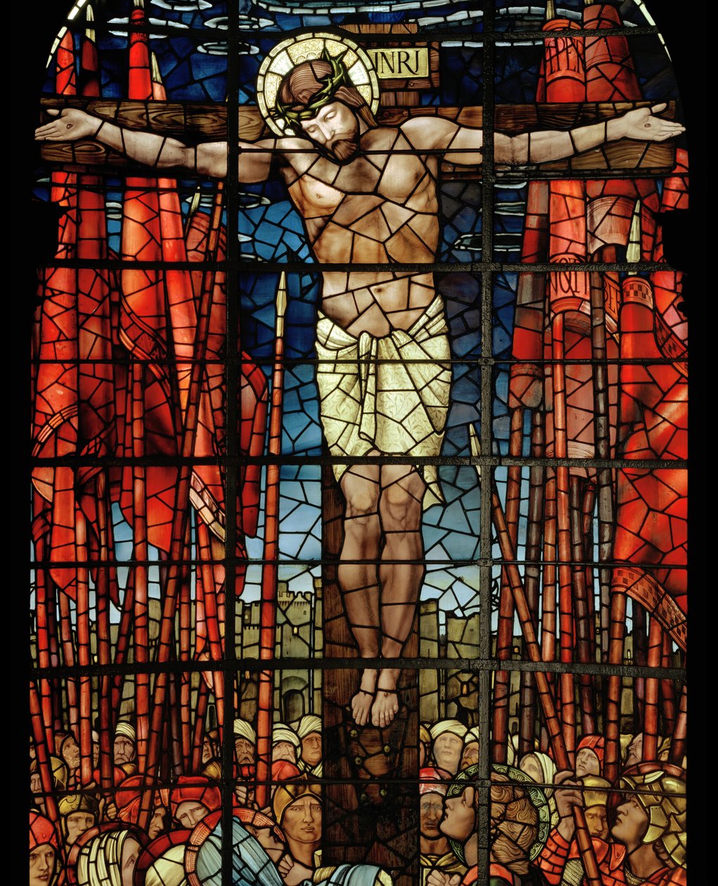 A Janela da Crucificação, detalhe, 1888 (vitral) de Edward Burne Jones