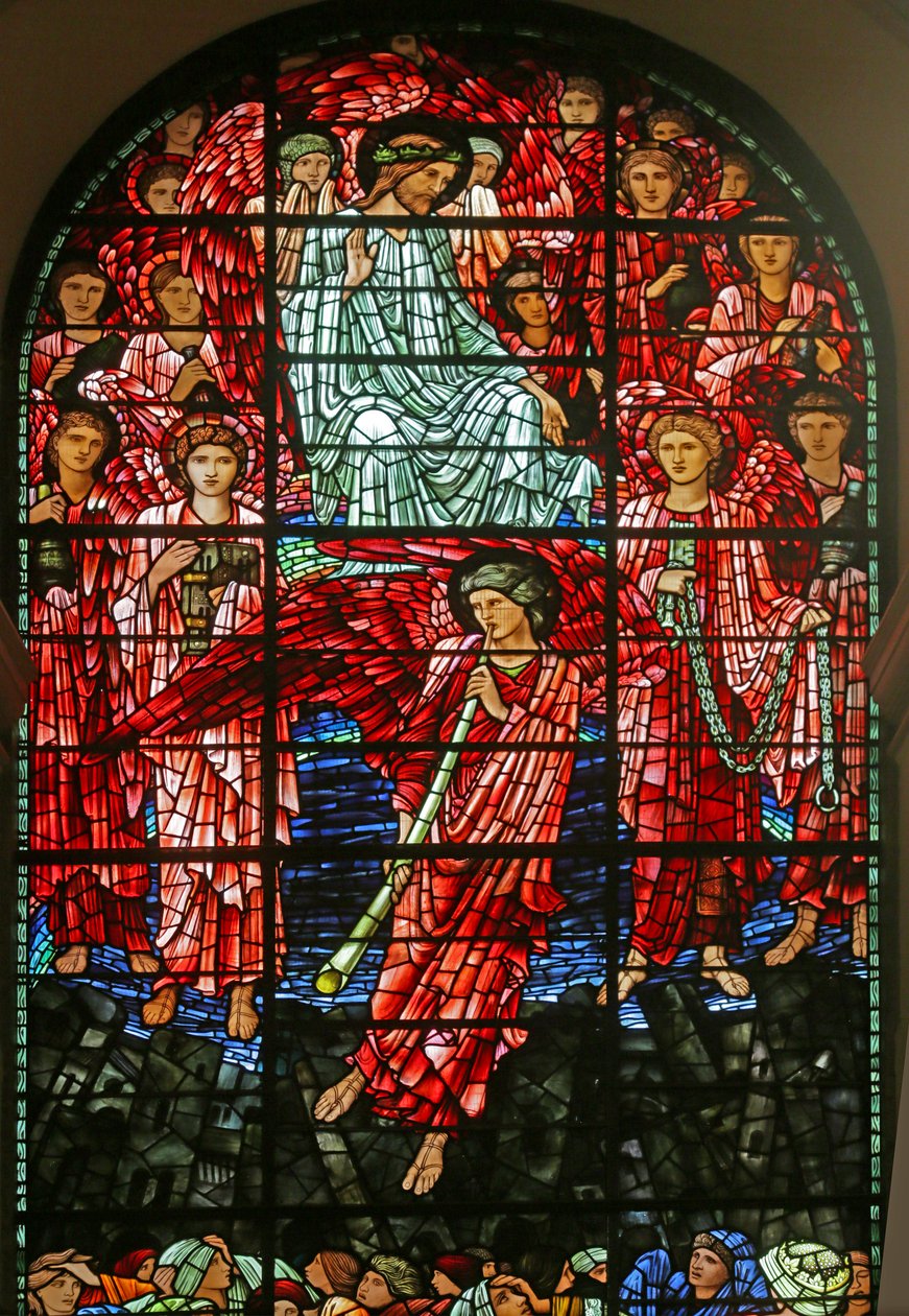 O último julgamento, 1885-1897 (vitral) de Edward Burne Jones