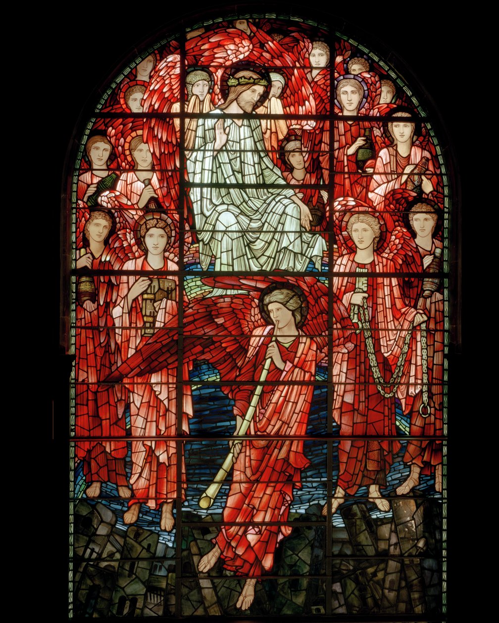 A última janela do julgamento, detalhe, 1897 (vitral) de Edward Burne Jones