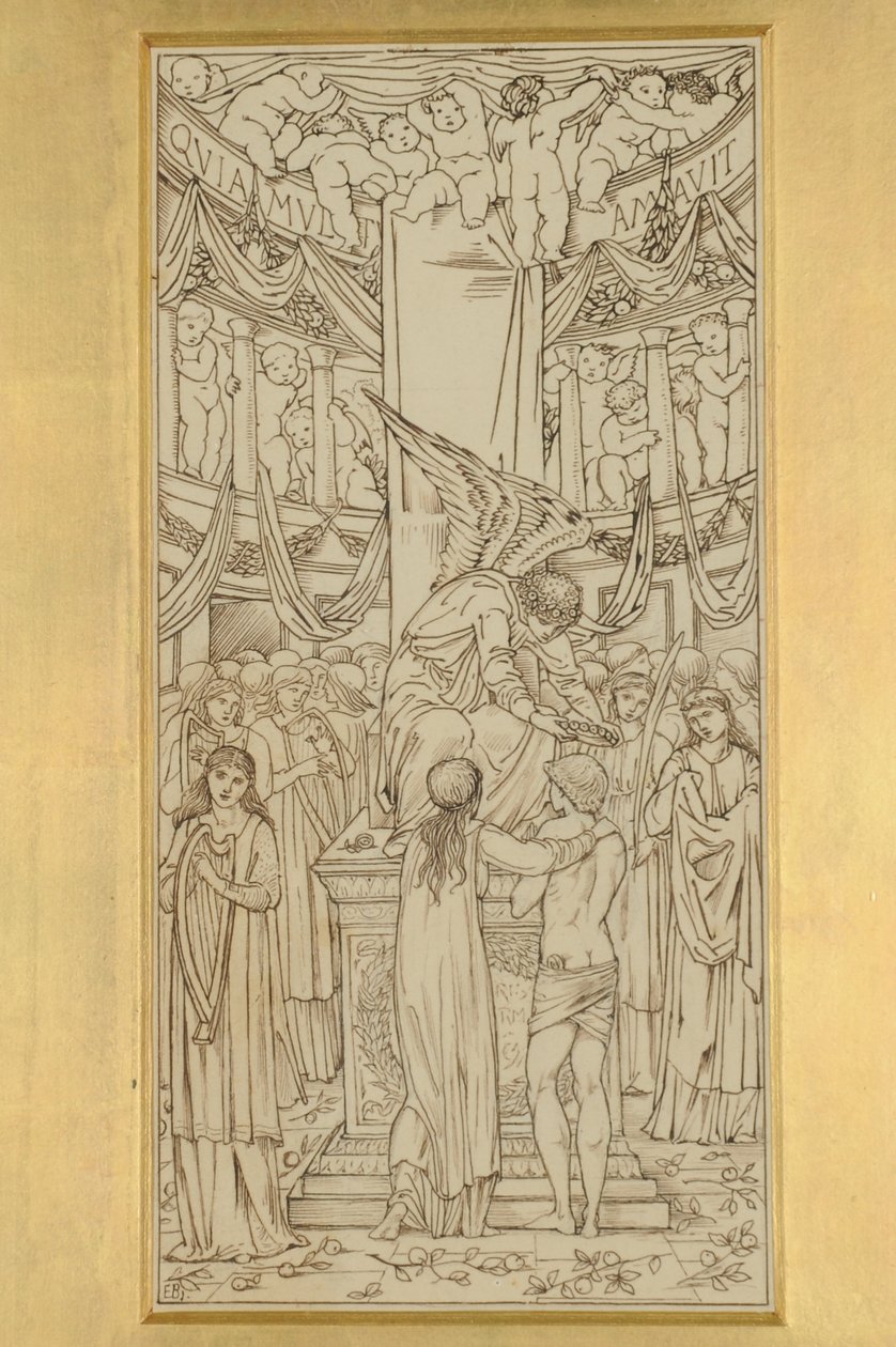 The Mystic Marriage, 1871-74 (tinta no papel) de Edward Burne Jones