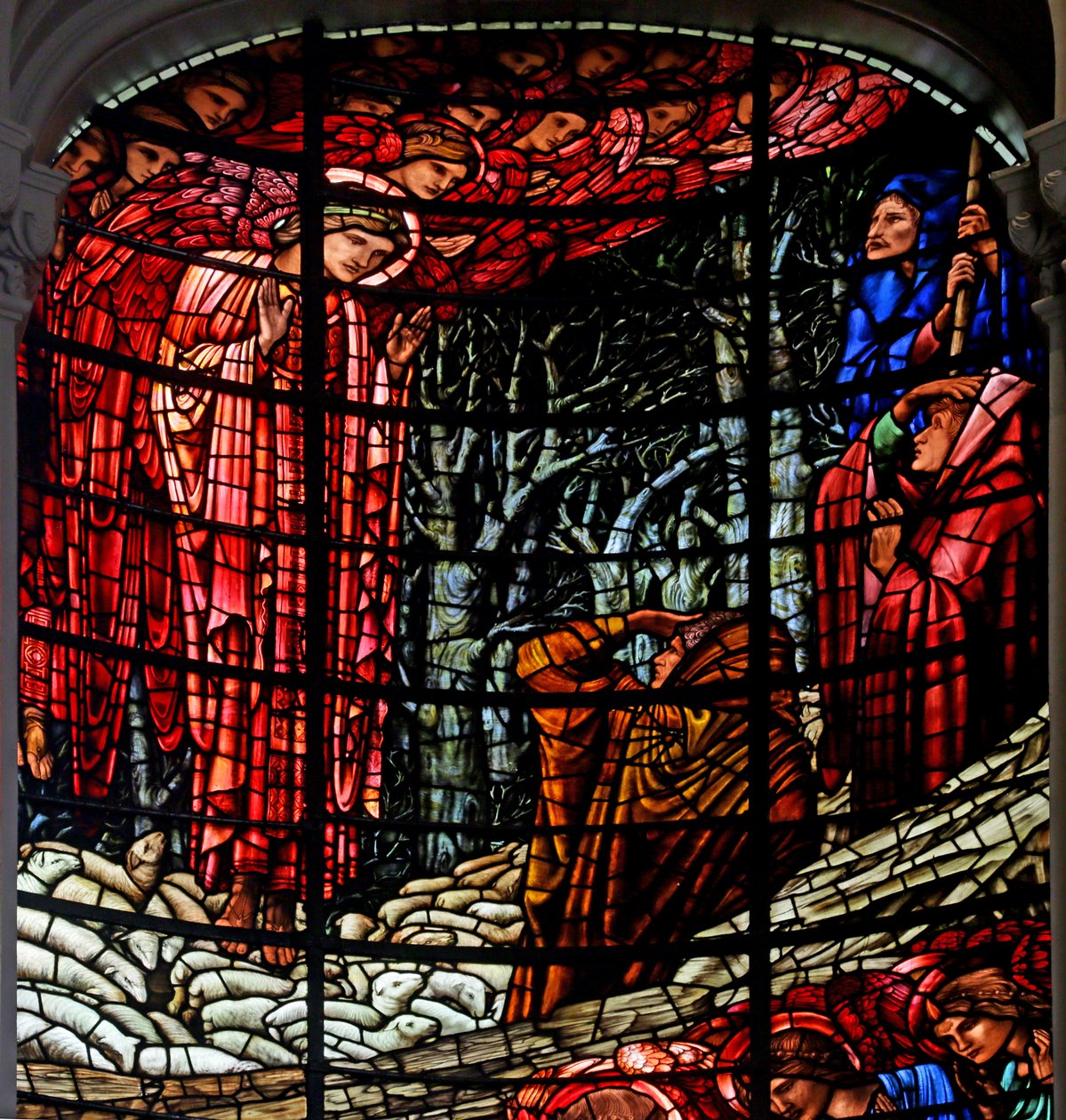 A Natividade e Anunciação aos Pastores, 1885-1897 (vitral) de Edward Burne Jones
