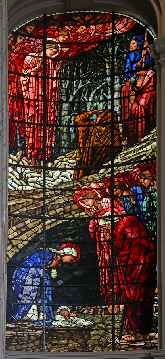 A Natividade e Anunciação aos Pastores, 1885-1897 (vitral) de Edward Burne Jones