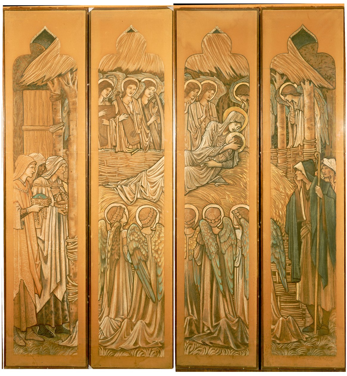 The Nativity, desenhos animados para o vitral em St. Deiniol, Hawarden, 1897 de Edward Burne Jones