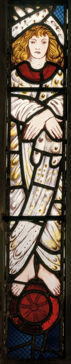 A Nova Jerusalém, Angel, detalhe, 1862-3 (vitral) de Edward Burne Jones