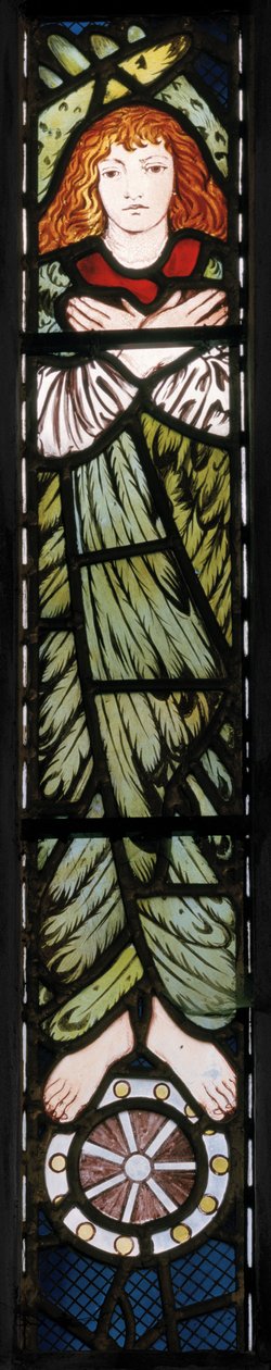 A Nova Jerusalém, Angel, detalhe, 1862-3 (vitral) de Edward Burne Jones