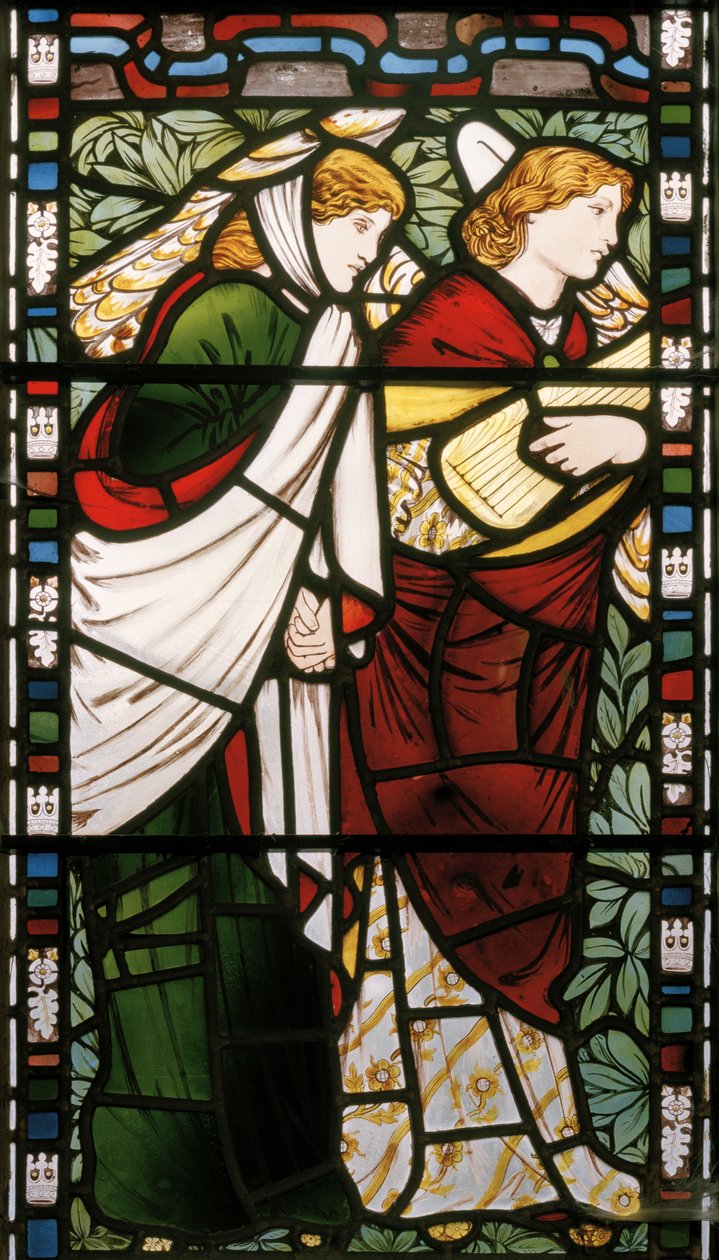 A Nova Jerusalém, detalhe, 1862-3 (vitral) de Edward Burne Jones