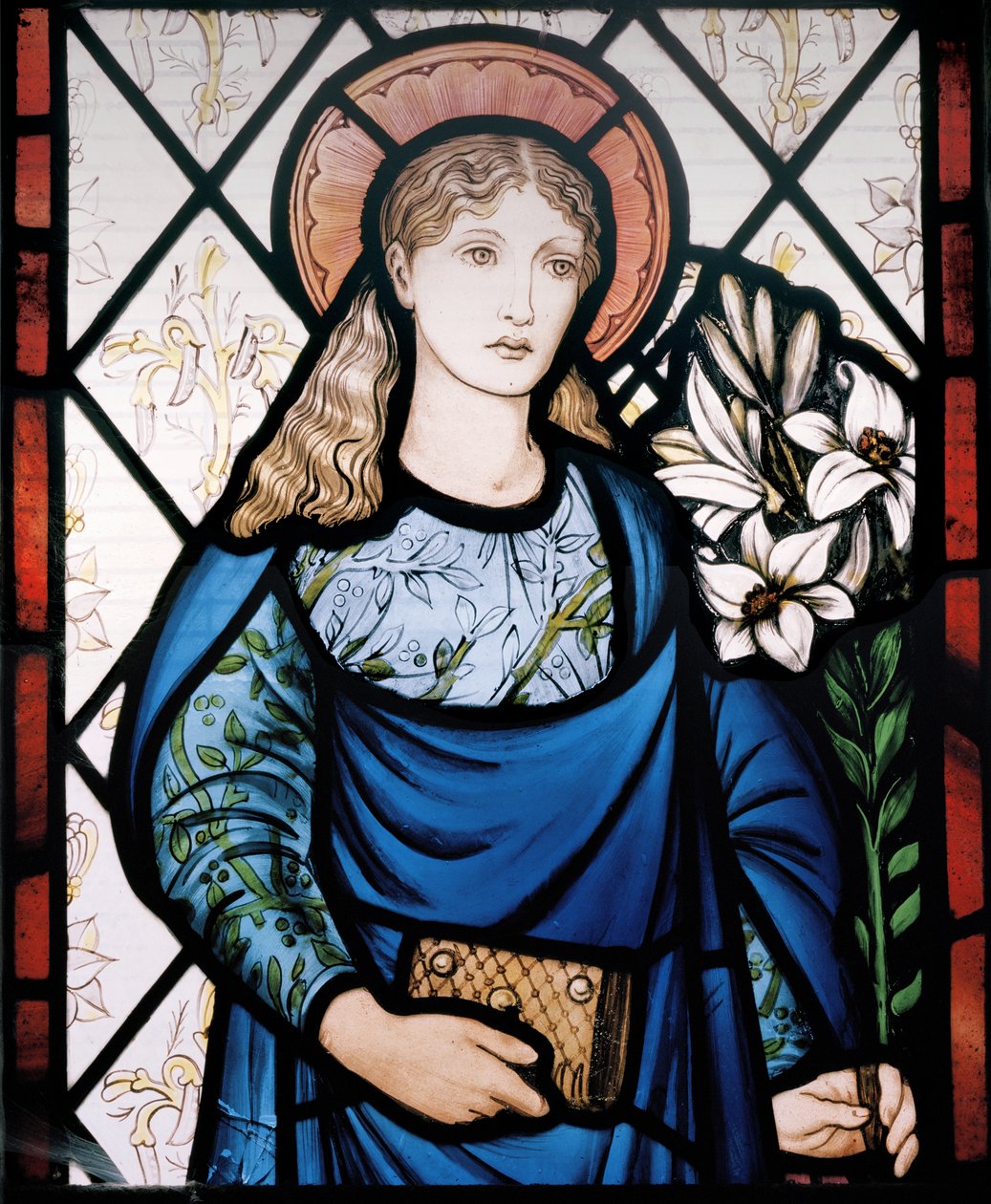 A Virgem Maria, 1882 (vitral) de Edward Burne Jones