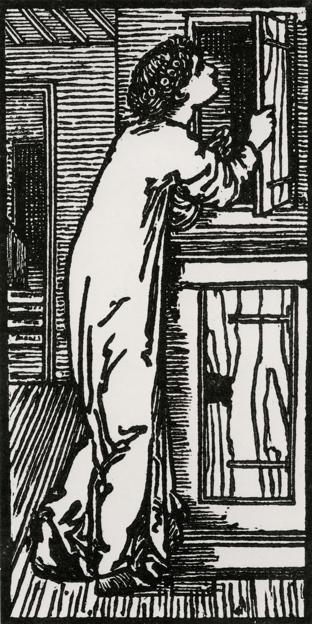Psique, olhando no armário, 1866 de Edward Coley after Burne Jones