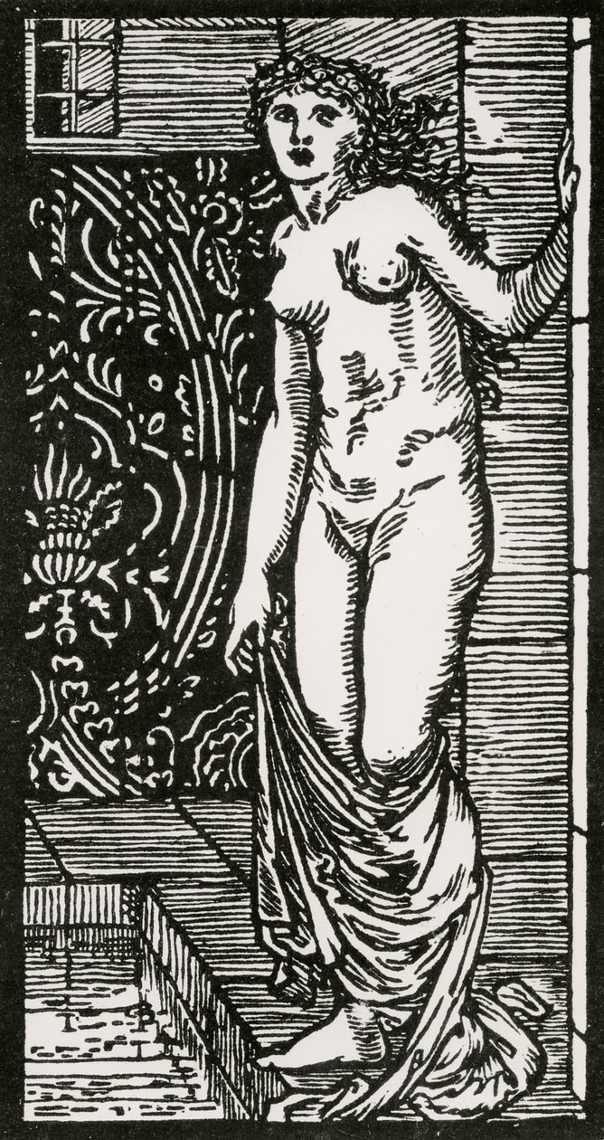 Psique no banho, 1866 de Edward Coley after Burne Jones