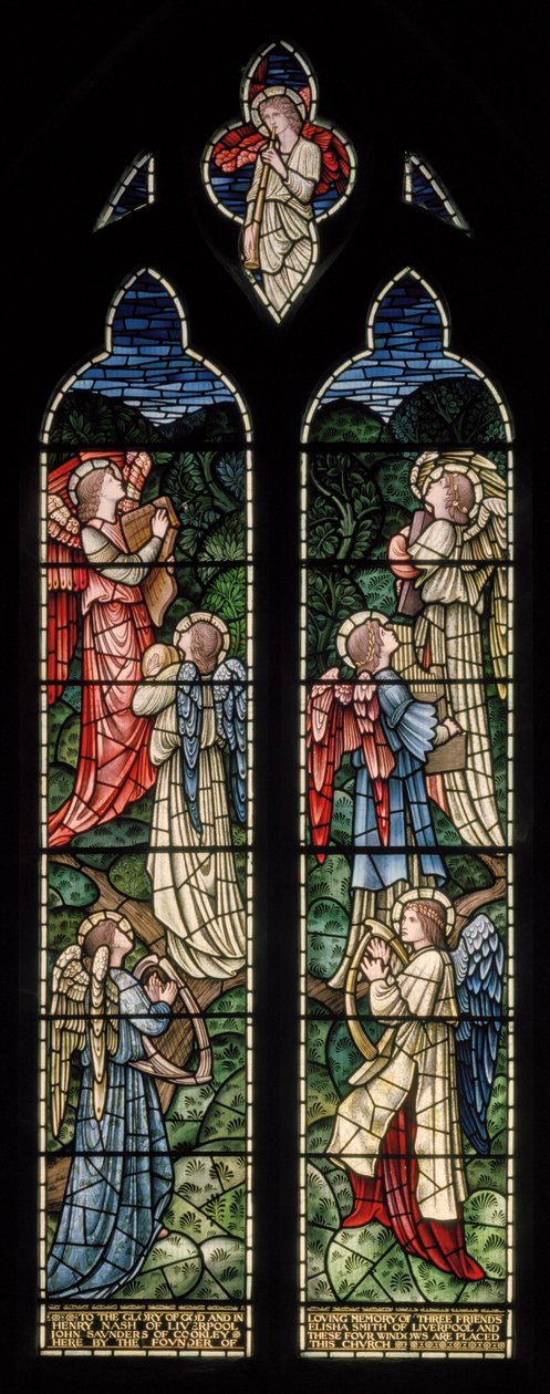 Wilden, Todos os Santos, Morris & Co., Edward Burne-Jones, John Henry Dearle (1859-1932), Anjos do Paraíso, Músicos Anjos, 1902-1914, Louisa, Alfred, Os Baldwins, Primeiro Ministro, Metodista, Worcesters de Edward Coley and Dearle Burne Jones