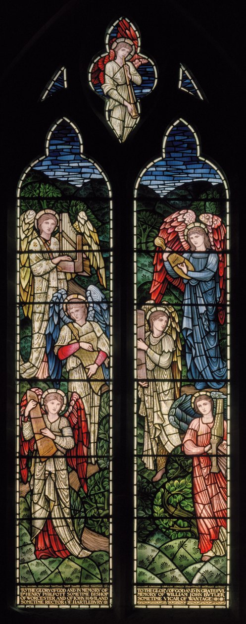 Wilden, Todos os Santos, Morris & Co., Edward Burne-Jones, John Henry Dearle (1859-1932), Anjos do Paraíso, Músicos Anjos, 1902-1914, Louisa, Alfred, Os Baldwins, Primeiro Ministro, Metodista, Worcesters de Edward Coley and Dearle Burne Jones