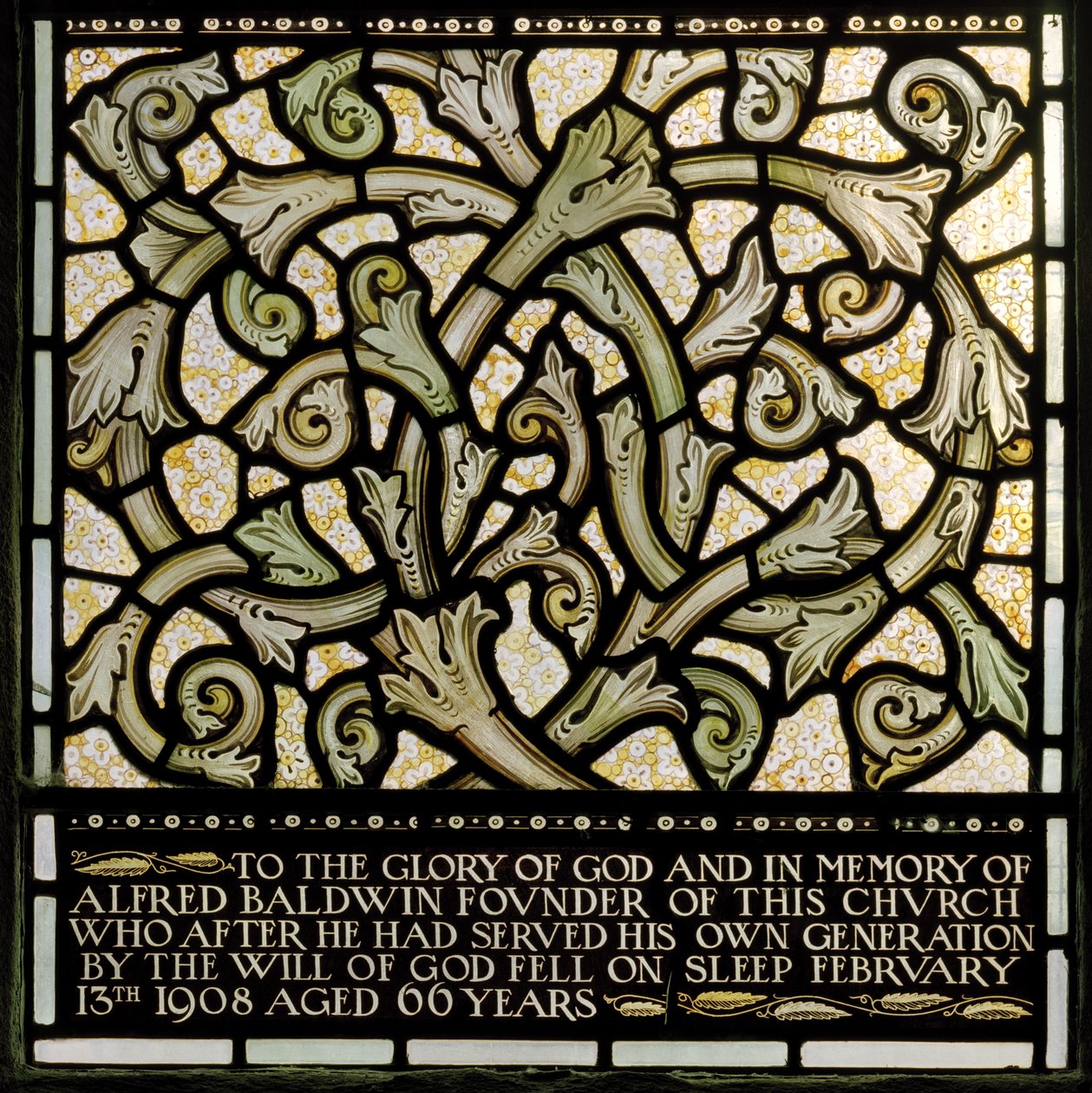 Wilden, Todos os Santos, Morris & Co., Edward Burne-Jones, John Henry Dearle (1859-1932), Dedicação a Alfred Baldwin da janela de Josué, 1902-1914, Louisa, Os Baldwins, Primeiro Ministro, Metodista, Wo de Edward Coley and Dearle Burne Jones