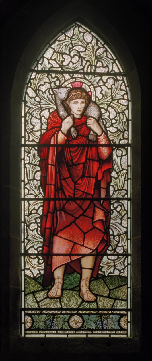 Wilden, Todos os Santos, Morris & Co., Edward Burne-Jones, John Henry Dearle (1859-1932), O Bom Pastor, 1902-1914, Louisa, Alfred, Os Baldwins, Primeiro Ministro, Metodista, Worcestershire, Artes e Artesanato de Edward Coley and Dearle Burne Jones