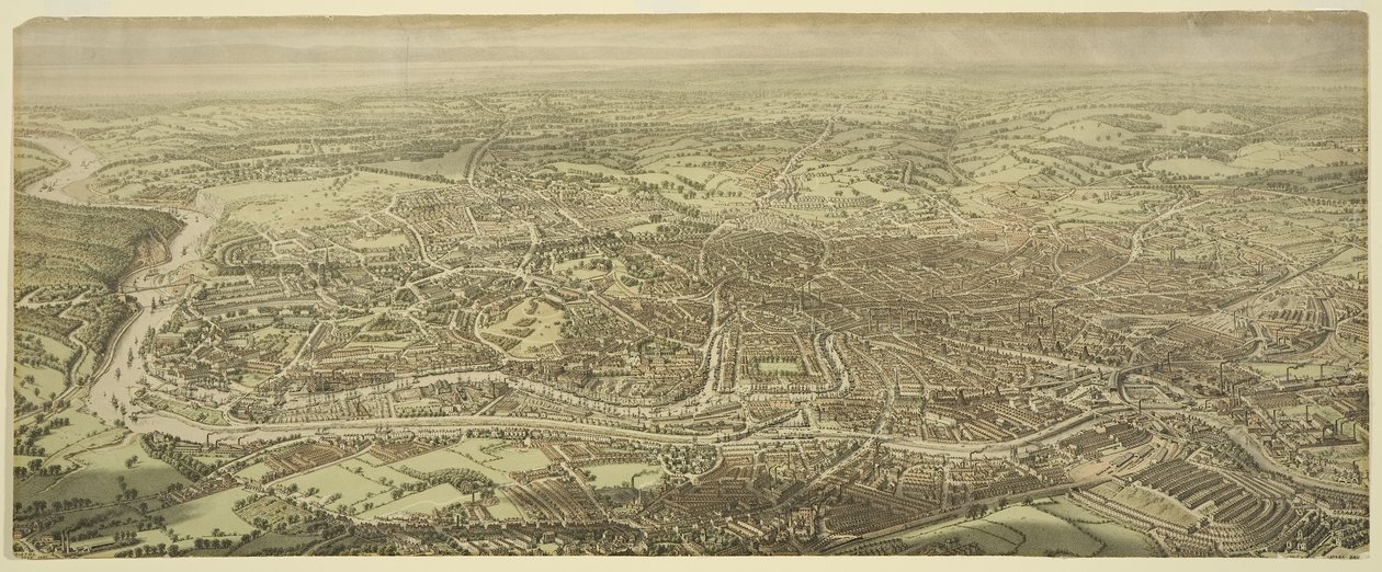 Vista de Bristol para os olhos de um pássaro de Edward Colston Lavars