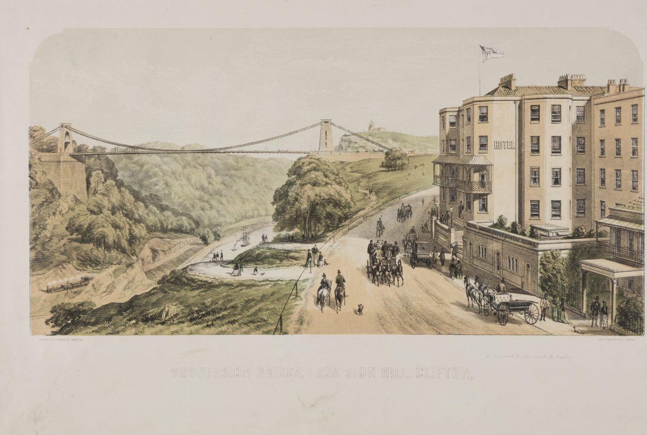 Ponte Pênsil, de Sion Hill, Clifton, c.1875 de Edward Colston Lavars