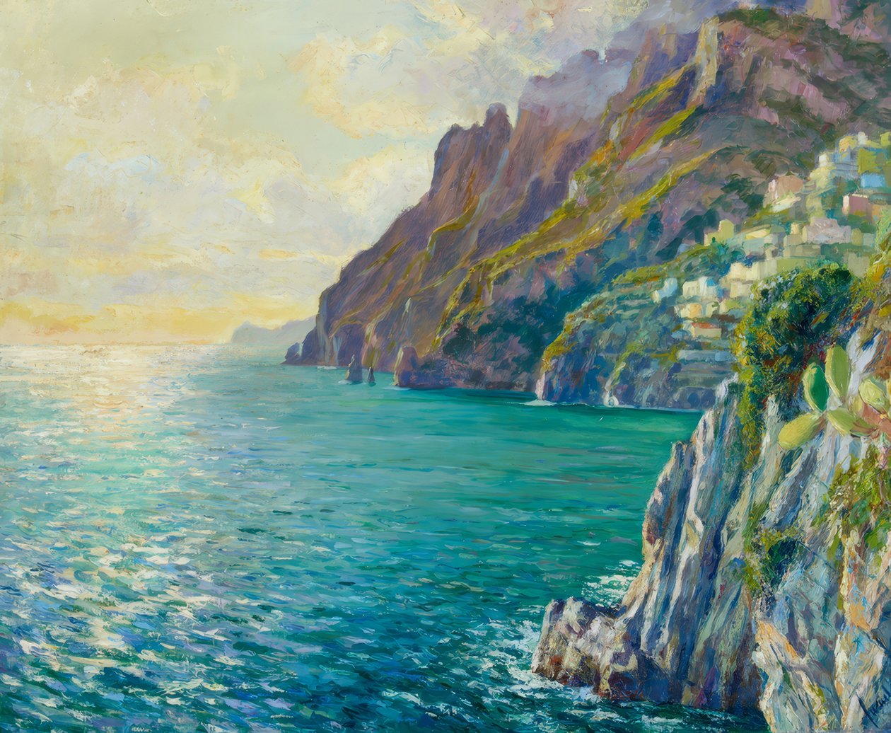 Atmosfera nocturna de Positano de Edward Cucuel