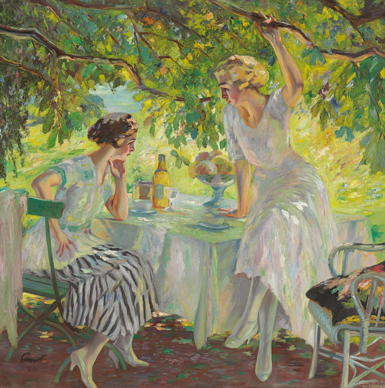 Chá da tarde (óleo sobre tela) de Edward Cucuel