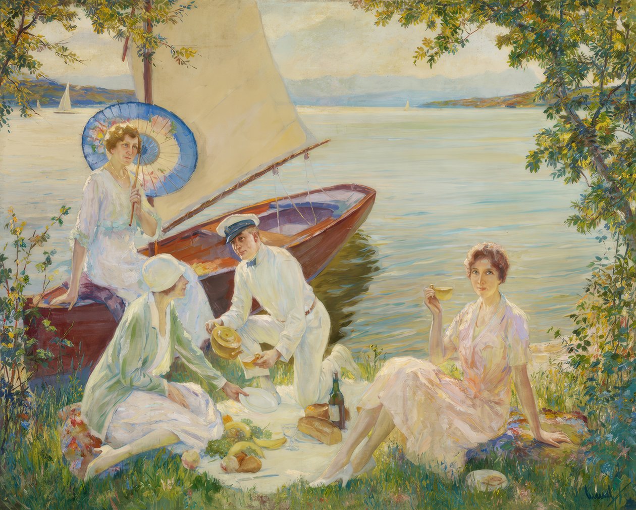 Piquenique no lago Starnberg de Edward Cucuel
