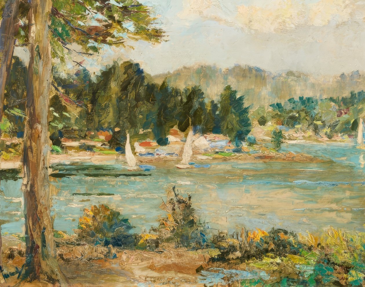 Barcos à vela no lago de Edward Cucuel