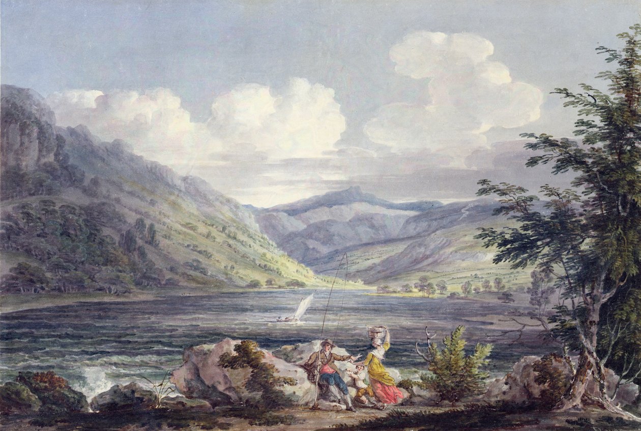 Haweswater, Westmoreland, c.1795 (wc sobre grafite em papel wove) de Edward Dayes