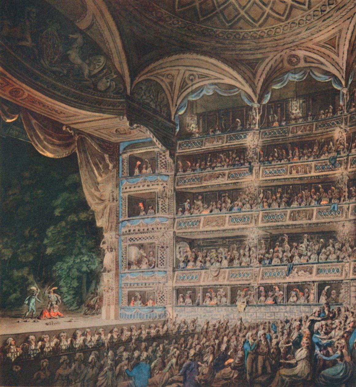 Interior do Teatro Drury Lane, 1795, 1948. de Edward Dayes