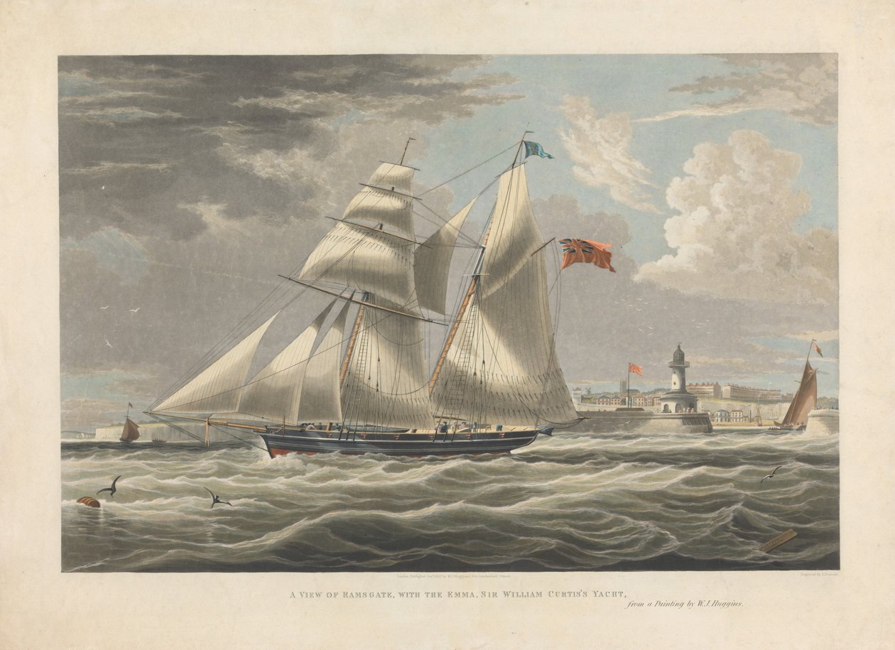 Vista de Ramsgate com o «Emma», o iate de Sir William Curtis de Edward Duncan
