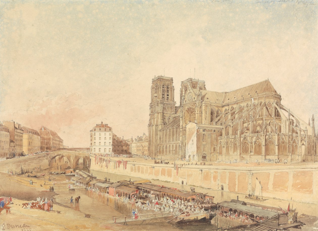 Notre Dame, Paris, da Margem Esquerda de Edward Duncan