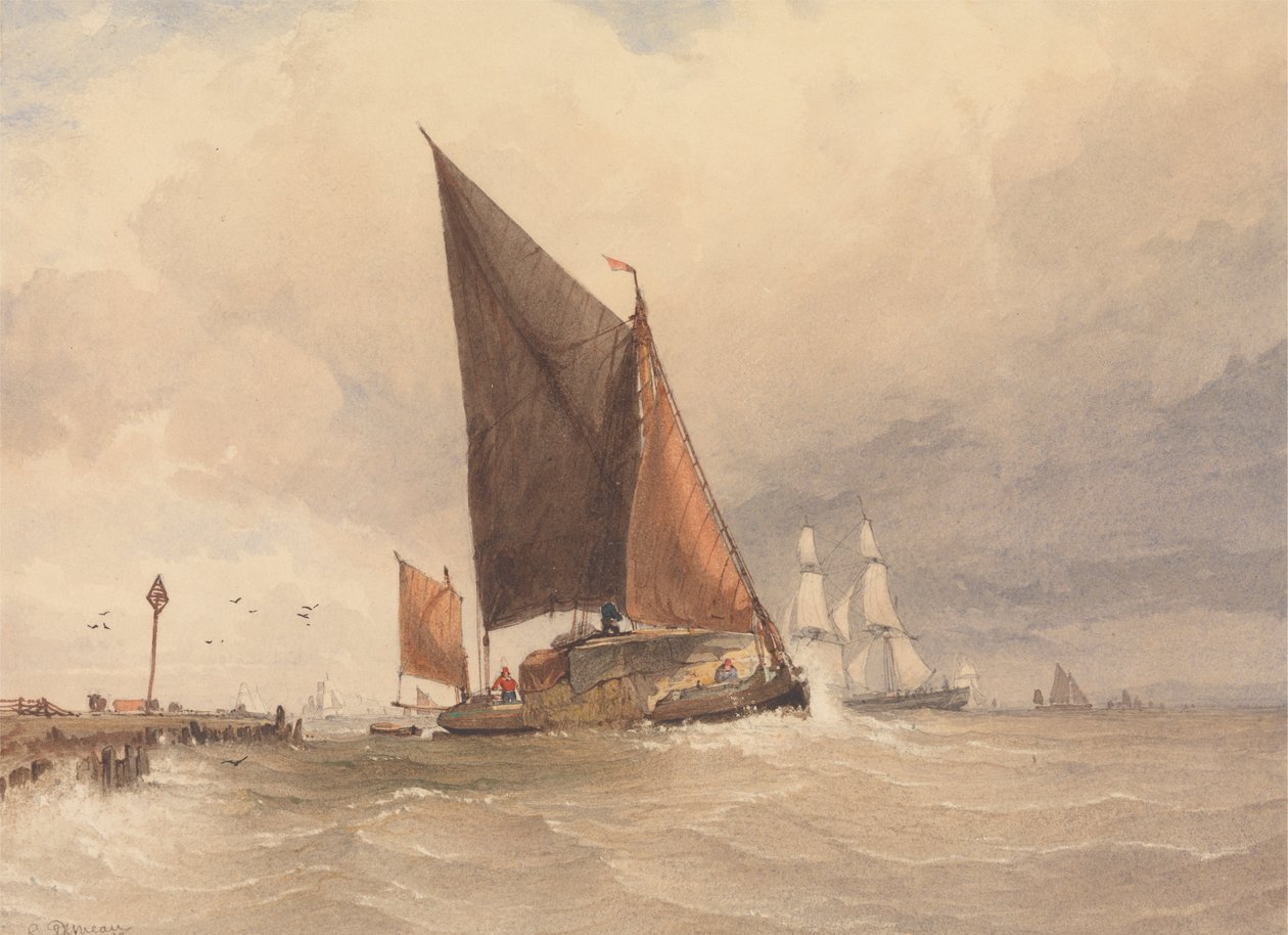 Barcaça à Vela no Mar de Edward Duncan